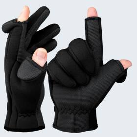 Neoprene Fishing Gloves spin - black