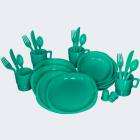 Camping Dishes Set 26 pcs. camp - turquoise