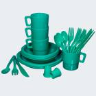 Camping Dishes Set 26 pcs. camp - turquoise