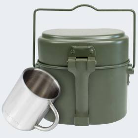 Army Aluminium Cookware + Cutlery + Thermal Cup Set