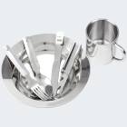 Stainless Steel Dish Set - Cutlery, Plate, Thermal Cup