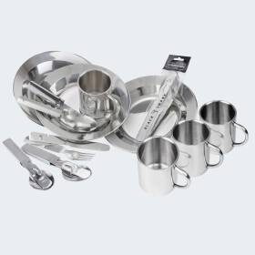 Stainless Steel Dish Set - Cutlery, Plate, Thermal Cup -...