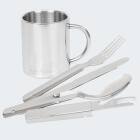 Stainless Steel Dish Set - Cutlery, Thermal Cup