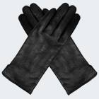 Womens Leather Gloves cashmere - black