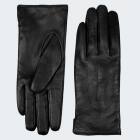 Womens Leather Gloves cashmere - black