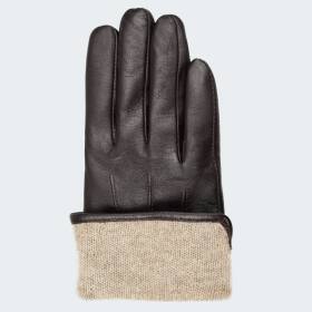 Womens Leather Gloves cashmere - brown