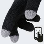 Womens Knitted Gloves touch - black - OneSize