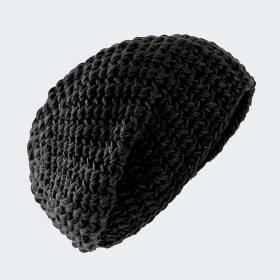 Oversize Crochet Beanie slouch - black