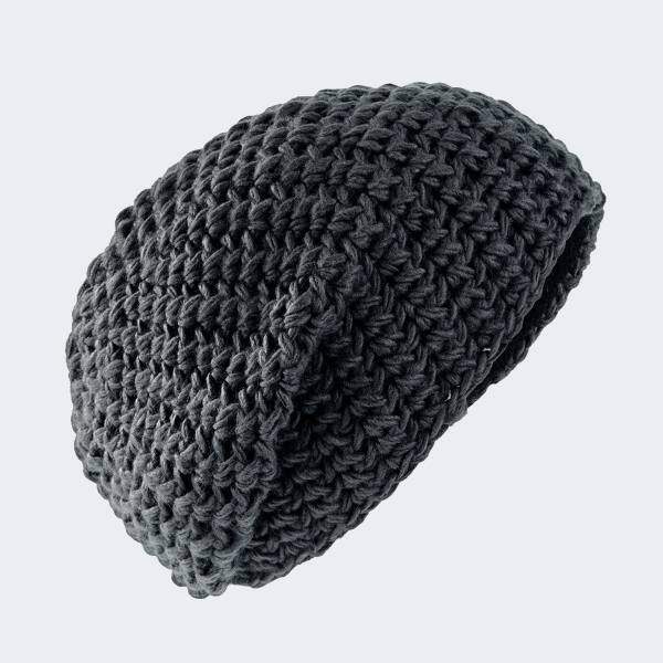 Oversize Crochet Beanie slouch - carbon