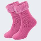 Womens Thermal Socks fleecy - anthracite/pink - OneSize 36/41