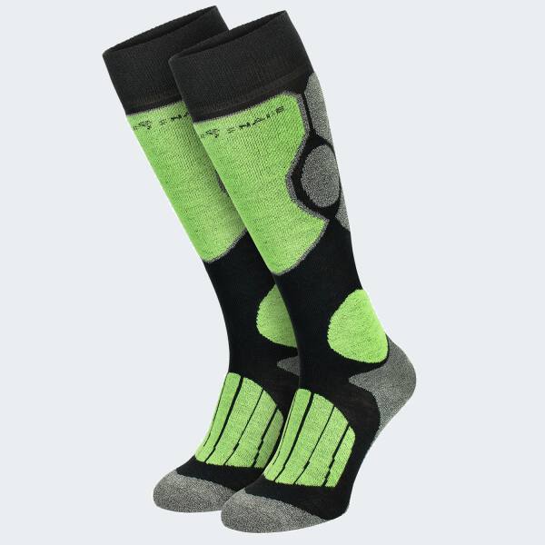 Functional Ski Socks high protection - black/grey/lime - 39/42