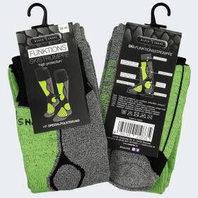 Functional Ski Socks high protection - black/grey/lime - 47/50