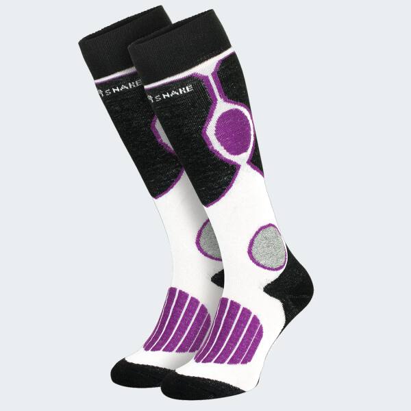 Functional Ski Socks high protection - black/white/puprle - 35/38