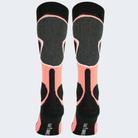 Functional Ski Socks high protection - black/coral