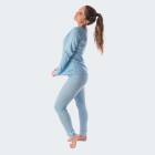 Womens Long Johns Thermal Underwear Set cozy - lightblue