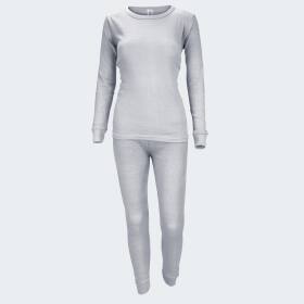 Womens Long Johns Thermal Underwear Set cozy - grey L 1er...