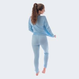 Womens Long Johns Thermal Underwear Set cozy - lightblue XL 1er Set