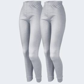 Womens Thermal Pants cozy - grey - L - Set of 2