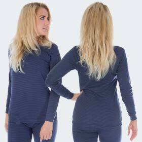Womens Thermal Shirt ringel - blue