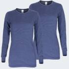 Womens Thermal Shirt ringel - blue - 44/46 - Set of 2