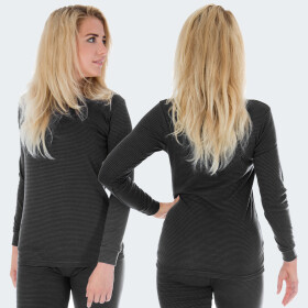 Womens Thermal Shirt ringel - anthracite -40/42 - Set of 1