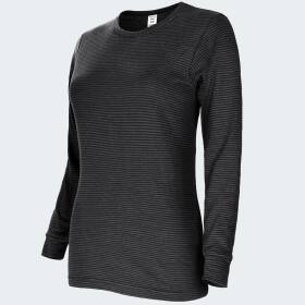 Womens Thermal Shirt ringel - anthracite - 44/46 - Set of 2