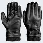 Mens Leather Gloves cashmere - black