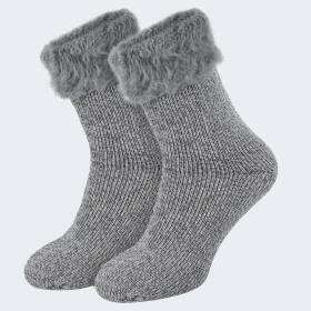 Mens Thermal Socks fleecy - lightgrey - OneSize 41/46