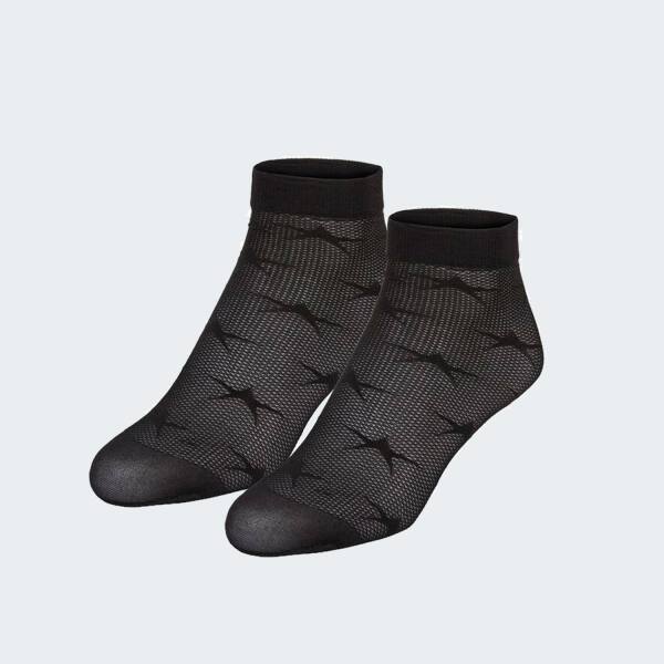 Fishnet Socks with Stars - black - OneSize