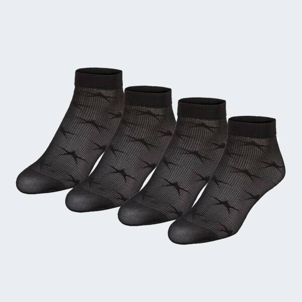 Fishnet Socks with Stars - black - OneSize - 2 Pair