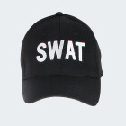 Agenten Kostüm - Einsatzweste und Baseball Cap SWAT - Schwarz XS/S