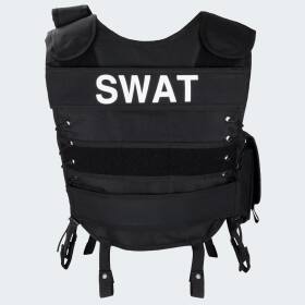 Agent Costume - Vest with Patch and Baseball Cap SWAT - black XL/XXL