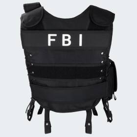 Agent Costume - Vest with Patch and Baseball Cap FBI - black