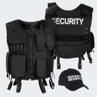 Agent Costume - Vest with Patch and Baseball Cap SECURITY - black