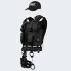 Kostüm - Einsatzweste, Pistolenholster, Handschellen und Baseball Cap SWAT - Schwarz