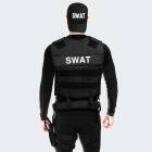 Costume - Vest with Patch, Holster, Handcuffs and Baseball Cap SWAT - black M/L