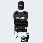 Costume - Vest with Patch, Holster, Handcuffs and Baseball Cap POLICE - black  XS/S