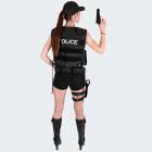 Ladies Costume - Vest with Patch, Holster and Cap POLICE - black