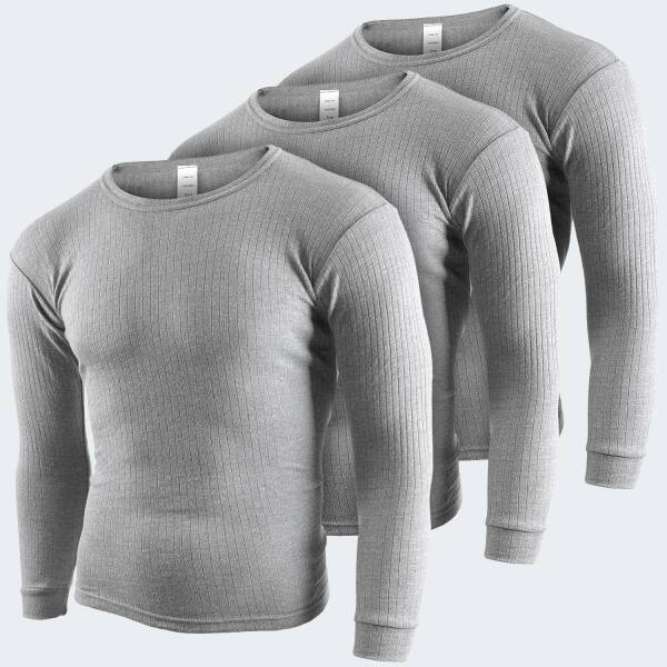 Mens Thermal Shirt cushy - grey - 3XL - Set of 3