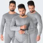 Mens Thermal Shirt cushy - grey - 3XL - Set of 3