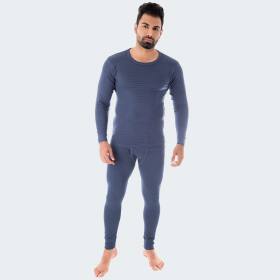 Mens Thermal Underwear Set ringel - blue