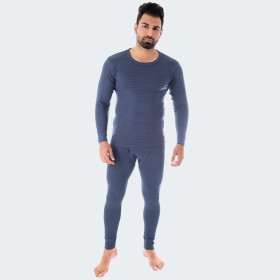 Mens Thermal Underwear Set ringel - blue - M - Set of 1