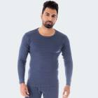 Mens Thermal Longsleeve Shirt ringel - blue