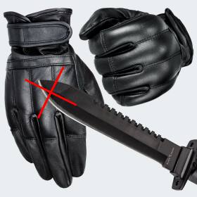 Quarzsand Defender Handschuhe De5 - Lvl 5 Schnittschutz - Schwarz