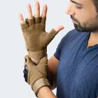 Paintball Halbfinger Handschuhe mit Kn&ouml;chelschutz und Bel&uuml;ftungssystem - Coyote