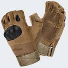 Paintball Halbfinger Handschuhe mit Knöchelschutz und Belüftungssystem - Coyote - S