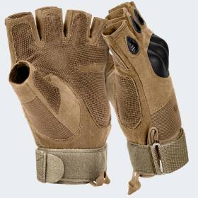 Paintball Halbfinger Handschuhe mit Knöchelschutz und Belüftungssystem - Coyote - XL