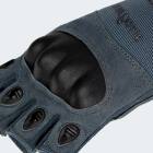 Paintball Halbfinger Handschuhe mit Knöchelschutz und Belüftungssystem - Grau - M