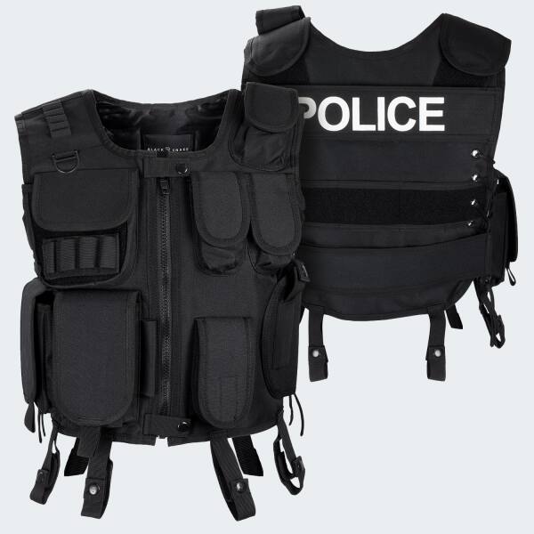 Tactical Vest with Patch POLICE - black XL/XXL