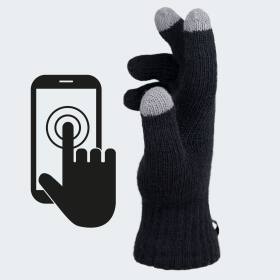 Mens Knit Gloves touch - black